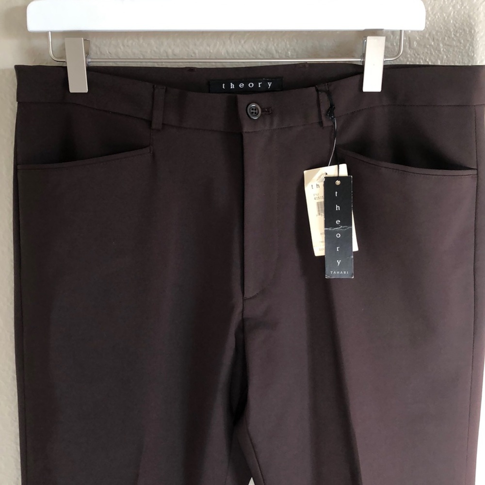 NWT Theory brown flat front pant